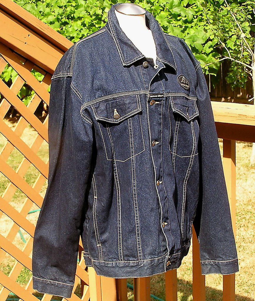 Johnny Blaze Dark Blue Denim Cotton Jean Jacket Mens Size Extra Large