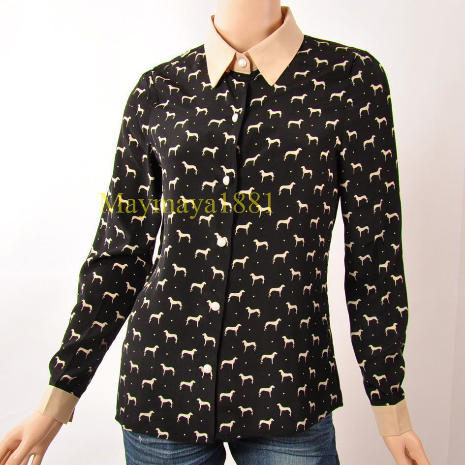 horse print blouse