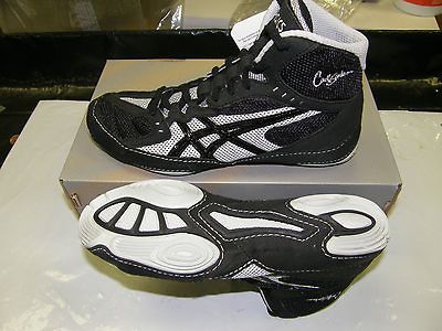 Asics Cael V5.0 GS YOUTH Kids Wrestling Shoes, Black/Silver C235N 9090