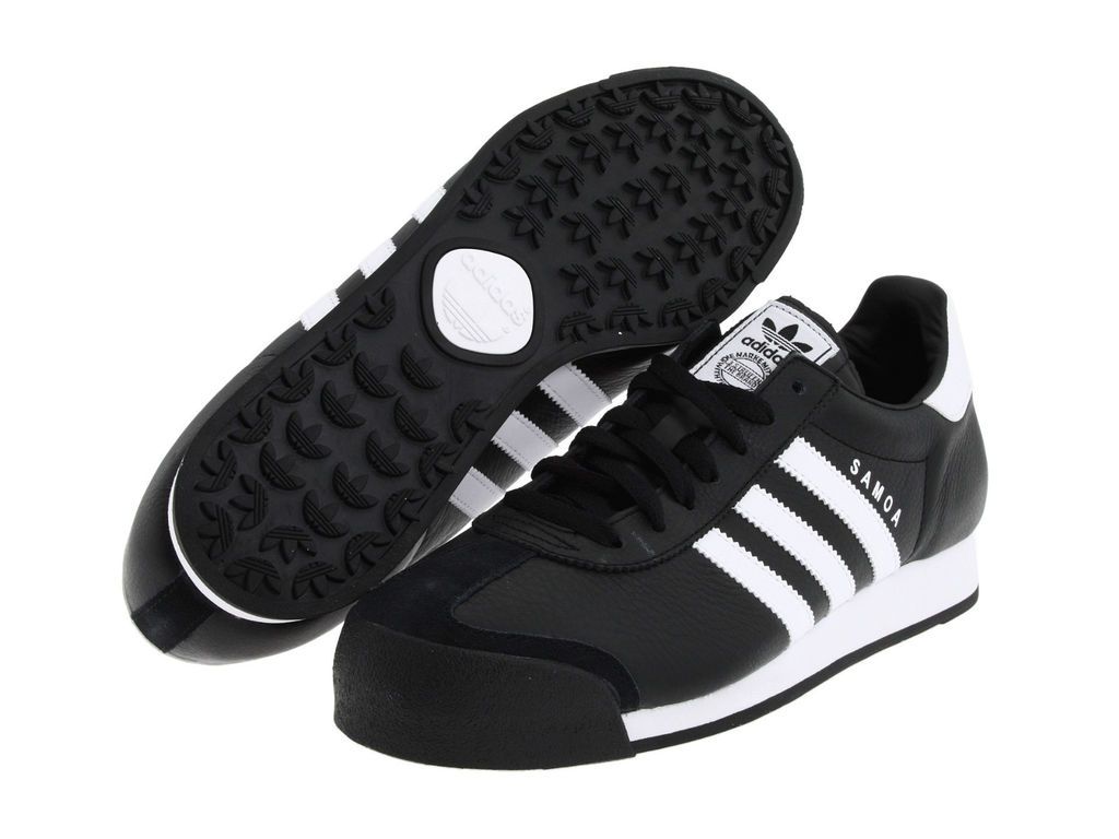 ADIDAS SAMOA LEATHER MEN 019351 BLACK WHITE 100% AUTHENTIC BRAND NEW