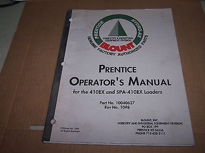 BLOUNT PRENTICE 410EX & SPA 410EX LOADERS OPERATORS MANUAL