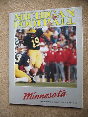 1988 UNIV OF MICHIGAN VS MINNESOTA FOOTBALL PROGRAM