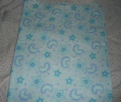 ARTIC FLEECE FABRIC 60 BLU E WITH STARS AND MOON 1.27 YARDS