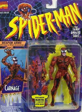 Animated Series Carnage #1 With Detachable Weapon Arms By Toy Biz MOC