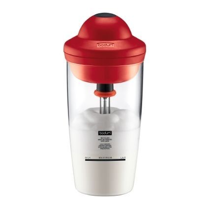 Bodum Latte Milk frother   Battery Operated in Red, 0.2l/6oz