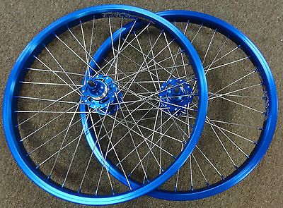 Style 20  Wheels Wheelset in Blue Ano for BMX Freestyle Bike Sealed