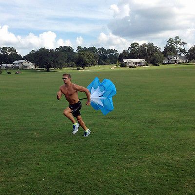 RUNNING POWER CHUTE speed training resistance exercise parachute BLUE