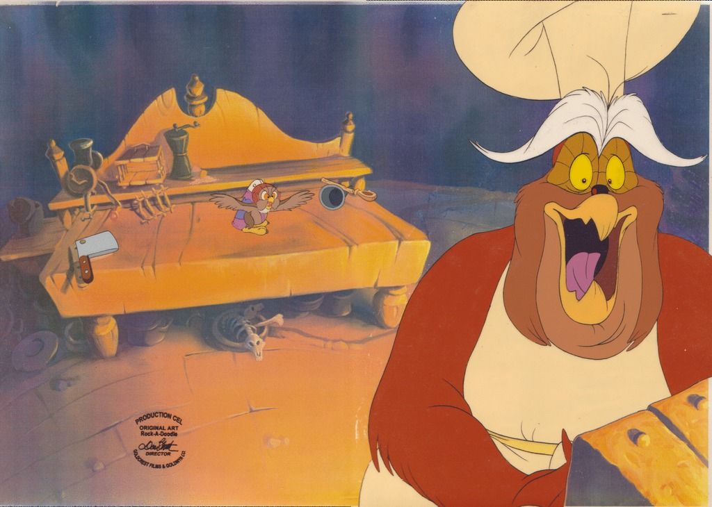 ROCK A DOODLE DON BLUTHS ORIG. HANDPAINTED PROD. CEL