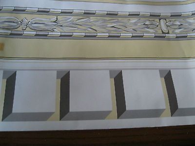 Art Deco Yellow Black White Tassel Trim Wallpaper Border 551369 NIP