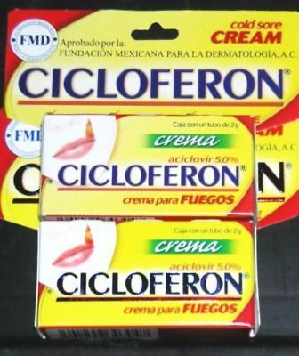 2Pack Cold Sore Herpes Fever Blister Antivir Cream Cicloferon 97.2%