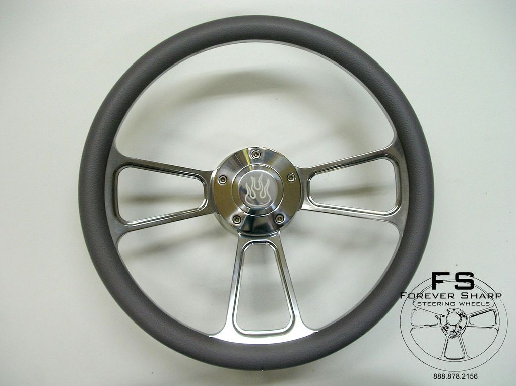 Half Wrap Aluminum Steering Wheel Set w/Flame Horn for Marine Boat