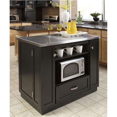 Versatile Kitchen Island Black Finish