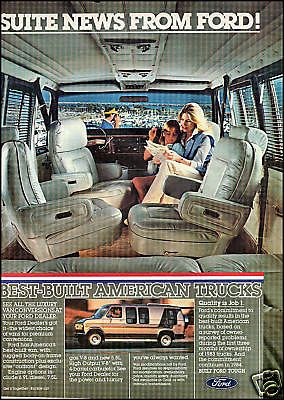 1984 FORD Conversion VAN Vintage AD w/Interior Photo