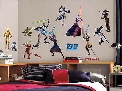 STAR WARS Clone Wars Glow in The Dark Rem Wall Stickers