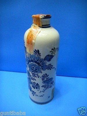 VINTAGE DELFT DECANTER BOTTLE GREEN CREME DE MENTHE BOLS HOLLAND