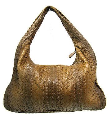 Bottega Veneta Brown Woven Ebano Intrecciato Nappa Maxi Veneta XL Hobo