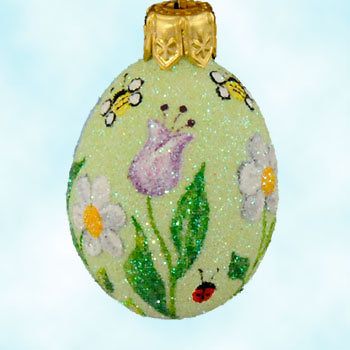 Breen SR Egg Mini Meadowland Bees Flowers Ornament MWT