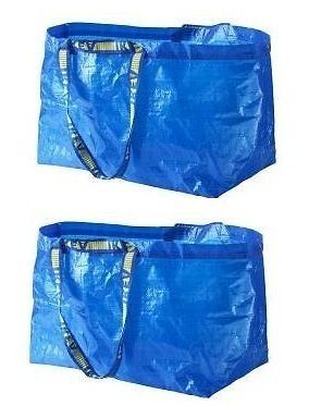 Lot of 2 IKEA Large FRAKTA Shopping Bag Grocery Laundry Bags Beach