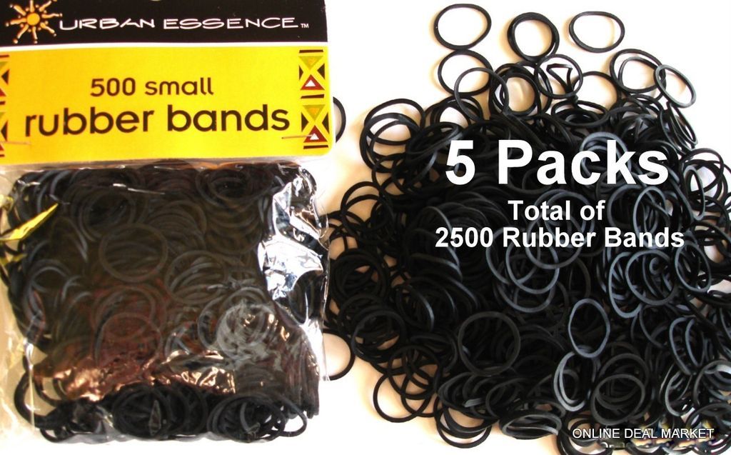 TINY Black Hair Rubber Bands Braiding Elastic Poly (5 Brand New Pack
