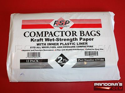 Broan-Nutone 1006 12 in. Compactor Trash Bags - Pack of 12, 12