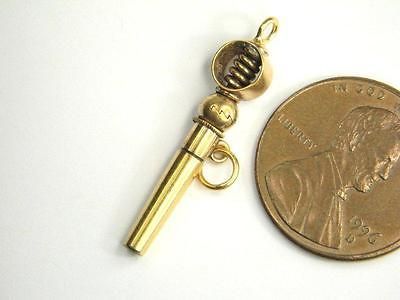 ANTIQUE ENGLISH 15K GOLD BREGUET TYPE WATCH KEY CHARM c1820