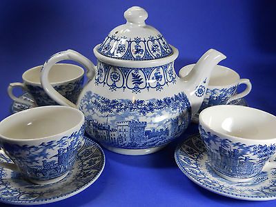 Royal England Broadhurst Staffordshire Teapot Tea Pot and Tea Cup Set