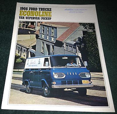 1966 Ford Econoline Van and Econoline Pickup Truck Brochure  Nice 