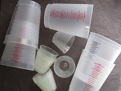 Resin Epoxy Measure Mixing Cups Lot of 15 10oz & 1oz Plastic Jewelry