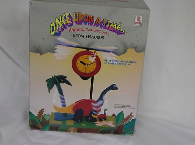 Once Upon A Time Animated Action Clock Brontosaurus NIB