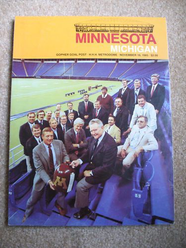 1985 UNIV OF MICHIGAN VS MINNESOTA FOOTBALL PROGRAM