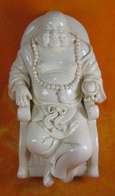 beautiful Chinese white ceramic   laughing Buddha statue