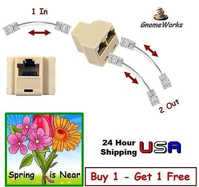 2X Ethernet RJ45 3 Way Network Cable Splitter XE