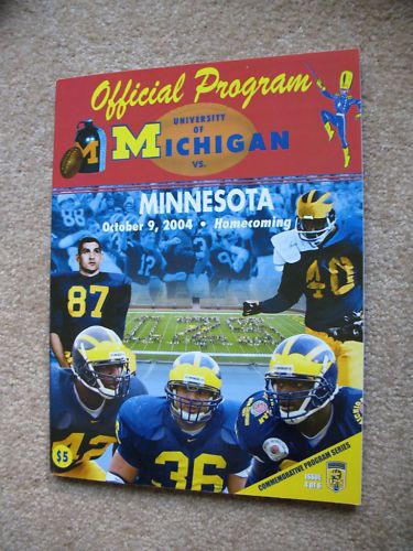 2004 UNIV OF MICHIGAN VS MINNESOTA FOOTBALL PROGRAM