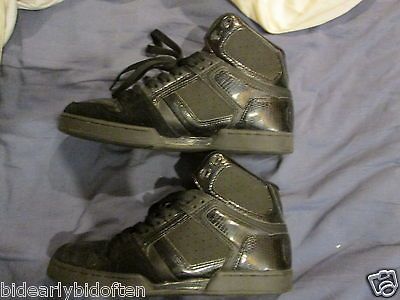 Osiris Bronx 9.5 8.5 All Black hi top skateboard patent snake skate