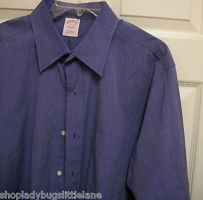 BROOKS BROTHERS CRISP BLUE FRENCH CUFF POINT COLLAR BUTTON DRESS SHIRT