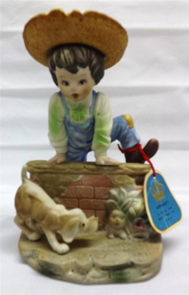 ARNART Porcelain Boy Hand Made Painted by Erich Stauffer New York