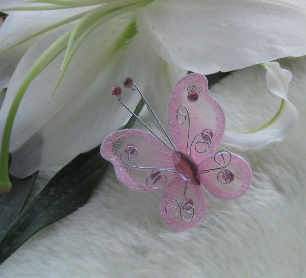 pick Organza wire butterfly wedding decorations more colors