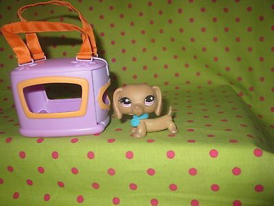 Lot of 1 Littlest Pet Shop #932 Light Brown DACHSHUND purple eyes