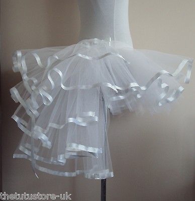 WHITE Burlesque Moulin Rouge Tutu Skirt 6 8 10 12 Sexy Bridal Bustle