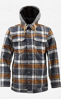 Burton Snowboards Hackett Jacket Gray Yellow Flannel 2013 *Brand New