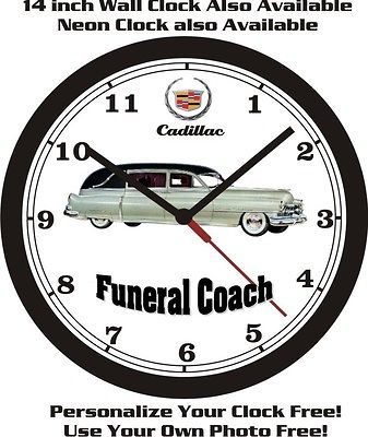 CADILLAC FUNERAL COACH WALL CLOCK FREE USA SHIP