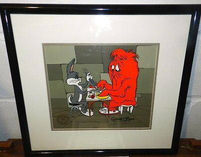 Warner Bros Chuck Jones signed Cel BUGS AND GOSSAMER Interesting