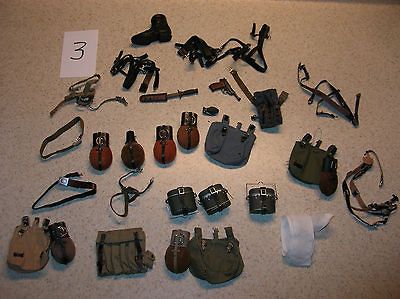 of DRAGON,DID, 21C 1/6 WW2 GERMAN GEARCANTEENS, POUCHES STRAPS,BELTS