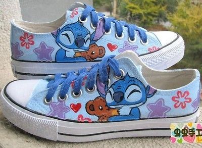 XT02 Lilo and Stitch Hand painted Women Girls Canvas Shoes +one