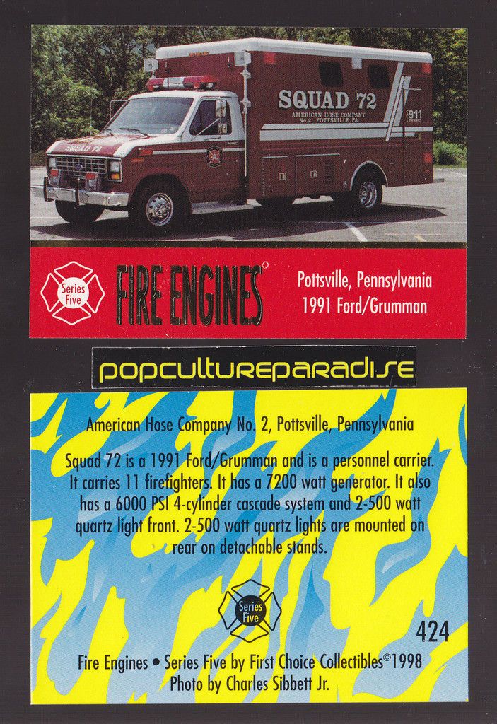 1991 FORD / GRUMMAN PERSONNEL CARRIER FIRE TRUCK ENGINE CARD