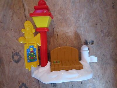 Fisher Price Little People Christmas Tree lighting Light pole bench