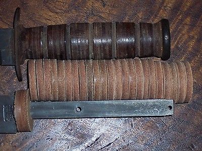 WW2 CAMILLUS MK2, KA BAR KNIFE HANDLE LEATHER SPACERS 