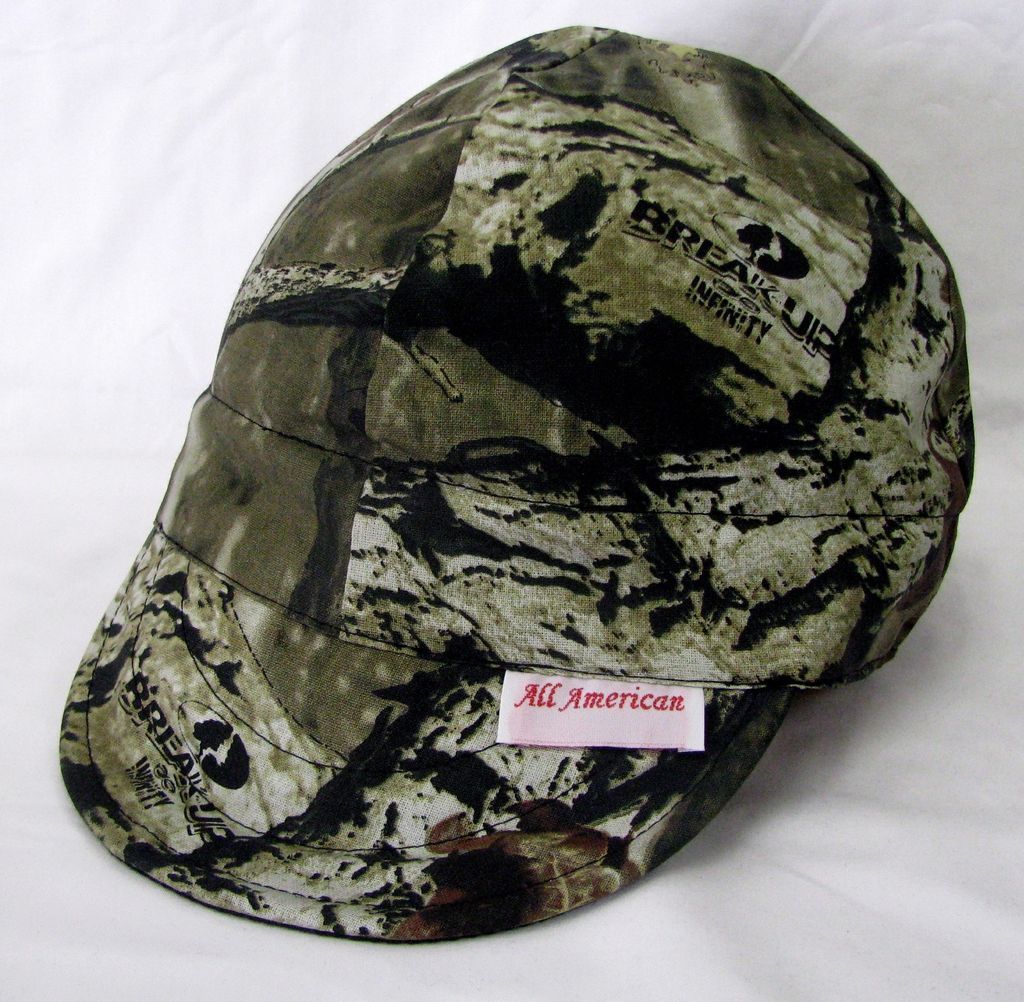 All American Hats Camo Breakup Welding Hat or Biker Cap