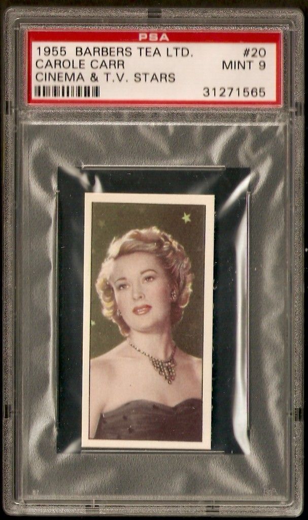 1955 Barbers Tea #20 Carole Carr PSA 9 Movie Cinema and Television