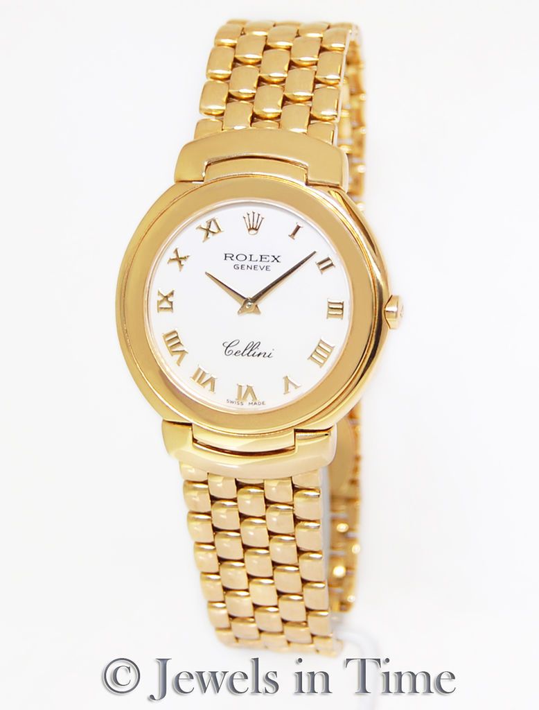 ROLEX CELLINI QUARTZ 18K YELLOW GOLD DIAMOND DIAL MARKERS UNISEX WATCH